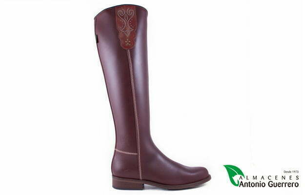 BOTA HIPICA CON CREMALLERA COLOR CEREZA MOD 232